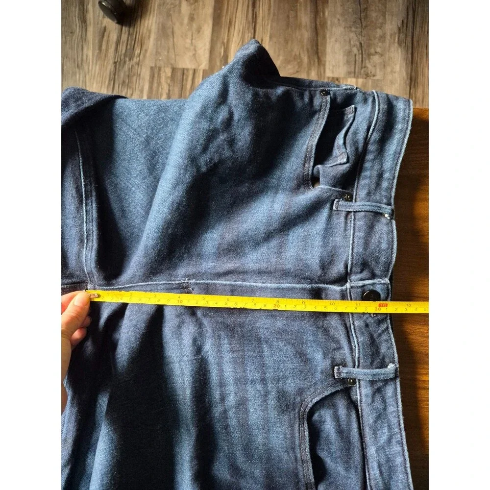 Paige Anessa Jeans Womens 32 High Rise Wide Leg Cropped Stretch Dark Wash Denim